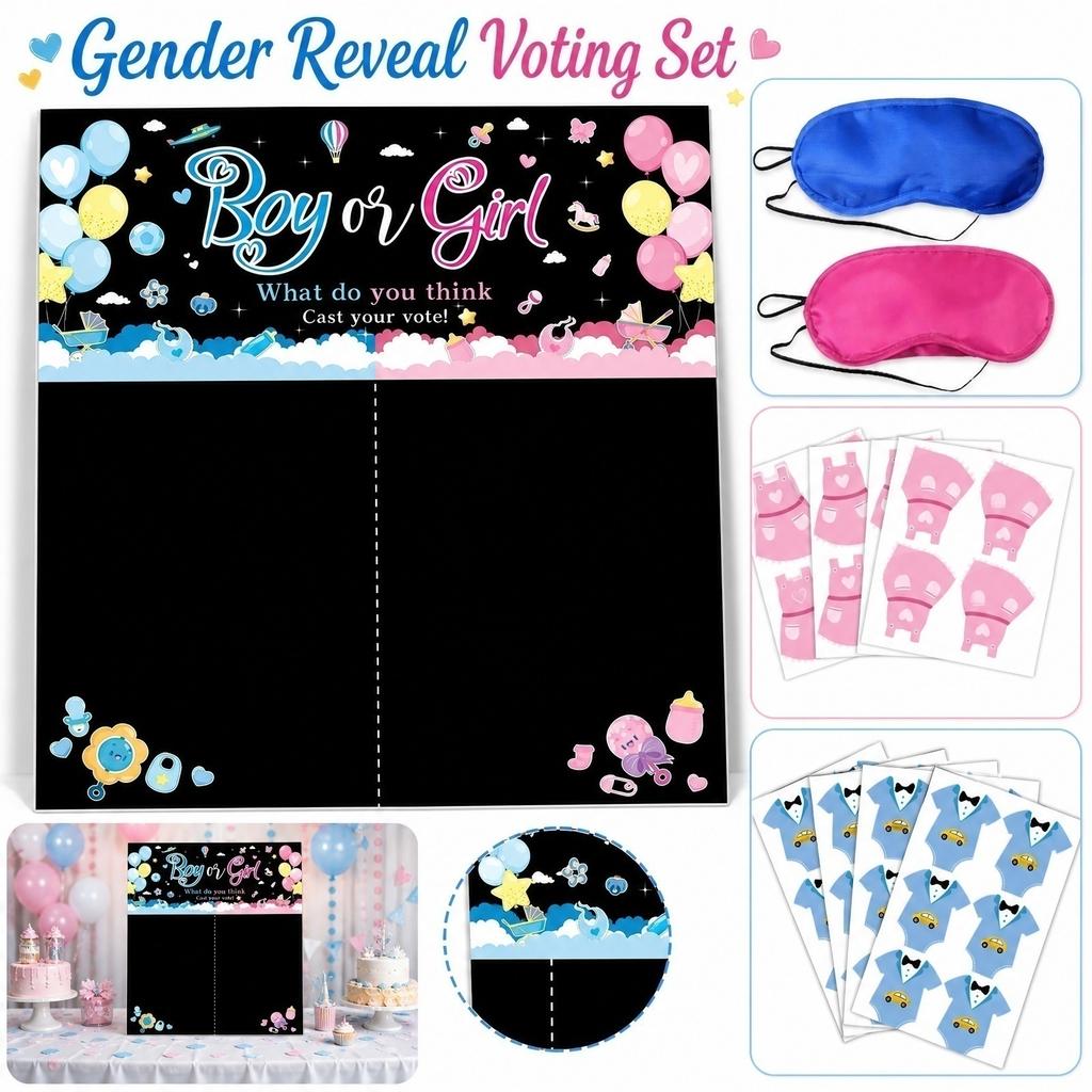 Gender Reveal Voting Board Baby Shower Game Boy or Girl What Do You Think Cast Your Vote Interactive Party Sign