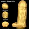 MoDi Velké dildo sexuální hračky pro ženy Měkké silikonové zlaté dildo Realistické penis pro anální orgasmus Sexuální hračka pro dospělé