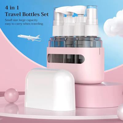 4Pcs 50ml Travel Bottle Set Combination Shampoo Shower Gel Hand Wash Lotion Spray Empty Bottle Travel Kit Accessories