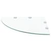 Corner Wall Shelves 2 pcs with Chrome Colored Brackets Transparent Glass