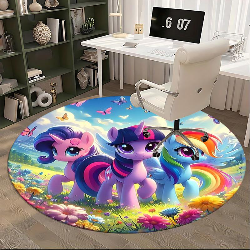 1pz My Little Pony Rainbow Dash Twilight Sparkle Principessa Luna Tappeto Rotondo Tappetino per Sedia da Ufficio Tappeto Antiscivolo Regalo per Festival, Arredamento Casa Soggiorno