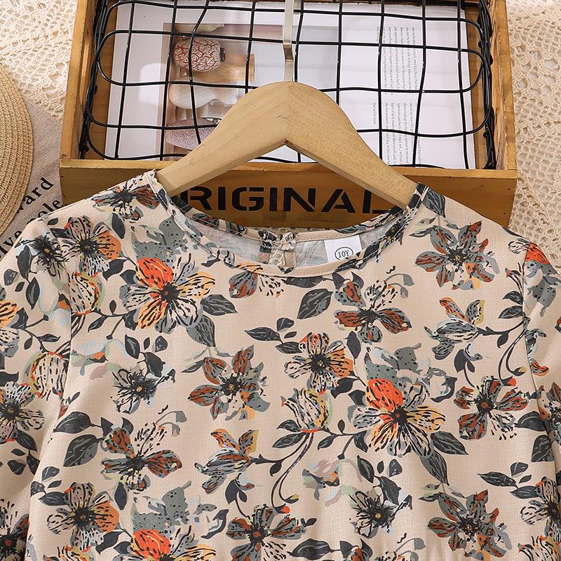 2025 Autumn/Winter European & American Girls' Long-sleeve Casual Princess Dress - Elegant & Printed