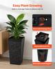 Tall Planters Set of 2, 580 Mm Large Outdoor Taper Planters for Outdoor Indoor Plants, Front Porch Plastic Modern Flower Pots with Casters, Inner Pot