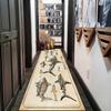 Retro Vintage Various Shark Species Print Long Runner Rug, Non-Slip Washable Rug for Kitchen, Entryway, Bathroom & Living Room