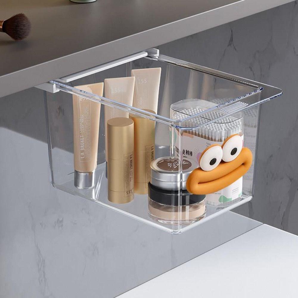 Pull-Out Drawer Style Storage Box PP Makeup Cotton Organizer New Storage Shelf Desktop Storage