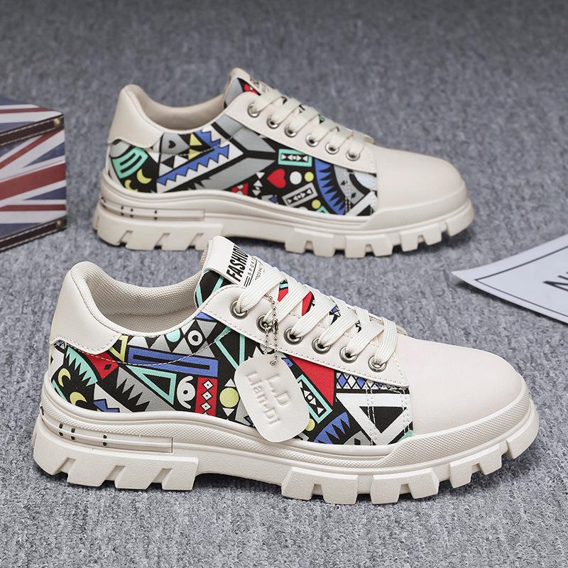 

Personalized trendy shoes 2025 spring new men s shoes fashion low-top platform casual single shoes work work sports board shoes 46