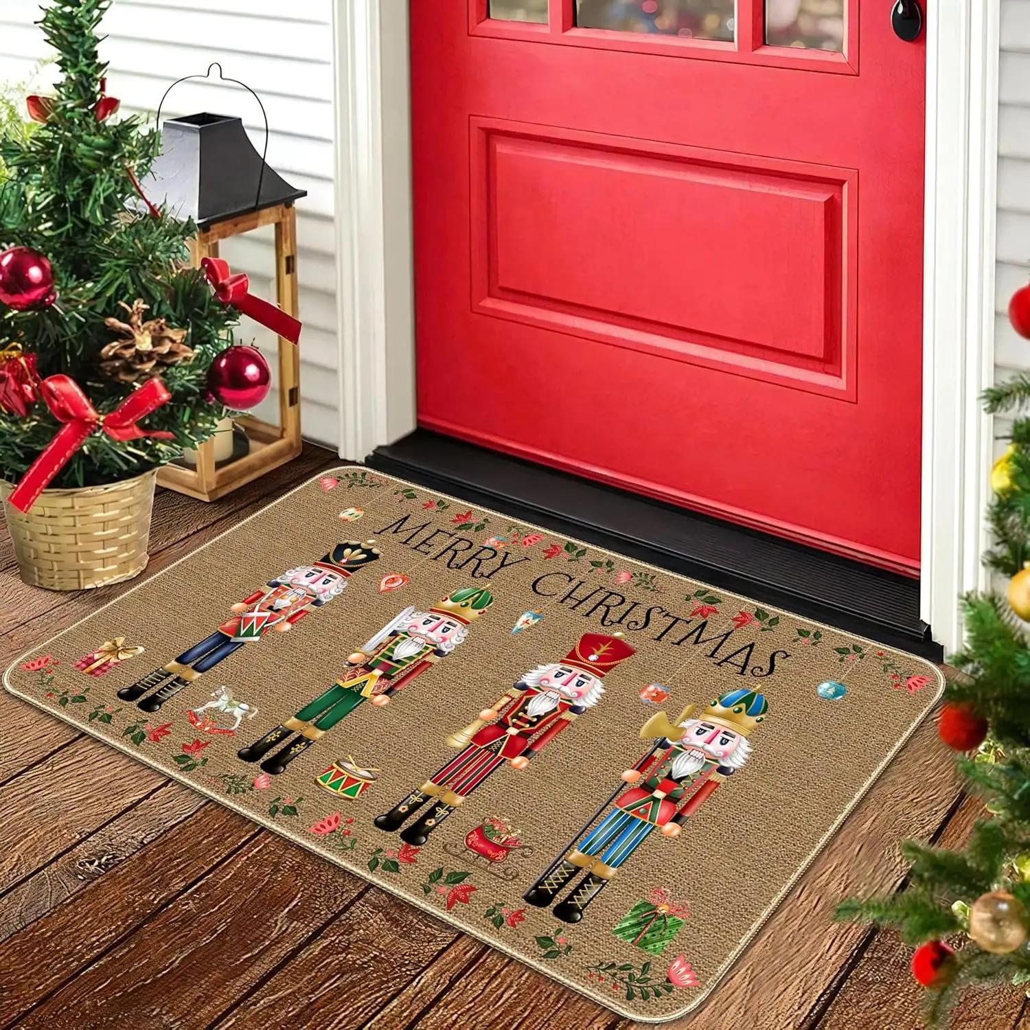 

Christmas Day Atmosphere Decoration Soft Comfortable Crystal Velvet Carpet Living Room Bedroom Cloakroom Rugs Home Decor 40X60CM(1.3X2FT