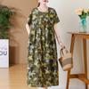 Abiti eleganti taglie forti per donna Abito lungo vintage a maniche corte allentato casual
