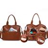 Soft Leather Handbag Female Vintage PU Shoulder Bag Multi-pocket Messenger Bag Shopping Lady Crossbody Bags Mommy Totes
