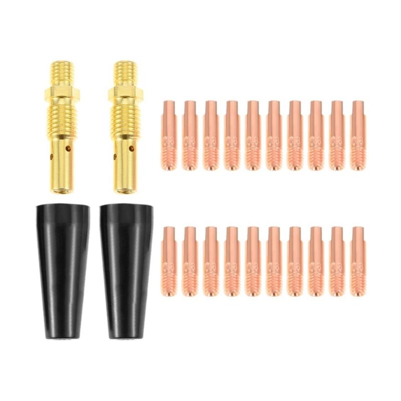 24Pcs Welding Nozzle Kit High Conductivity Copper Strong Rubber Closed Advice Professional Welders