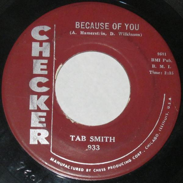 

7inch Record TAB SMITH - Because Of You 933 Checker 1959 US Jazz Used