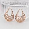 Fashion Rose Gold Color Zircon Earrings Simple Fan-shaped Floral Basket Earrings