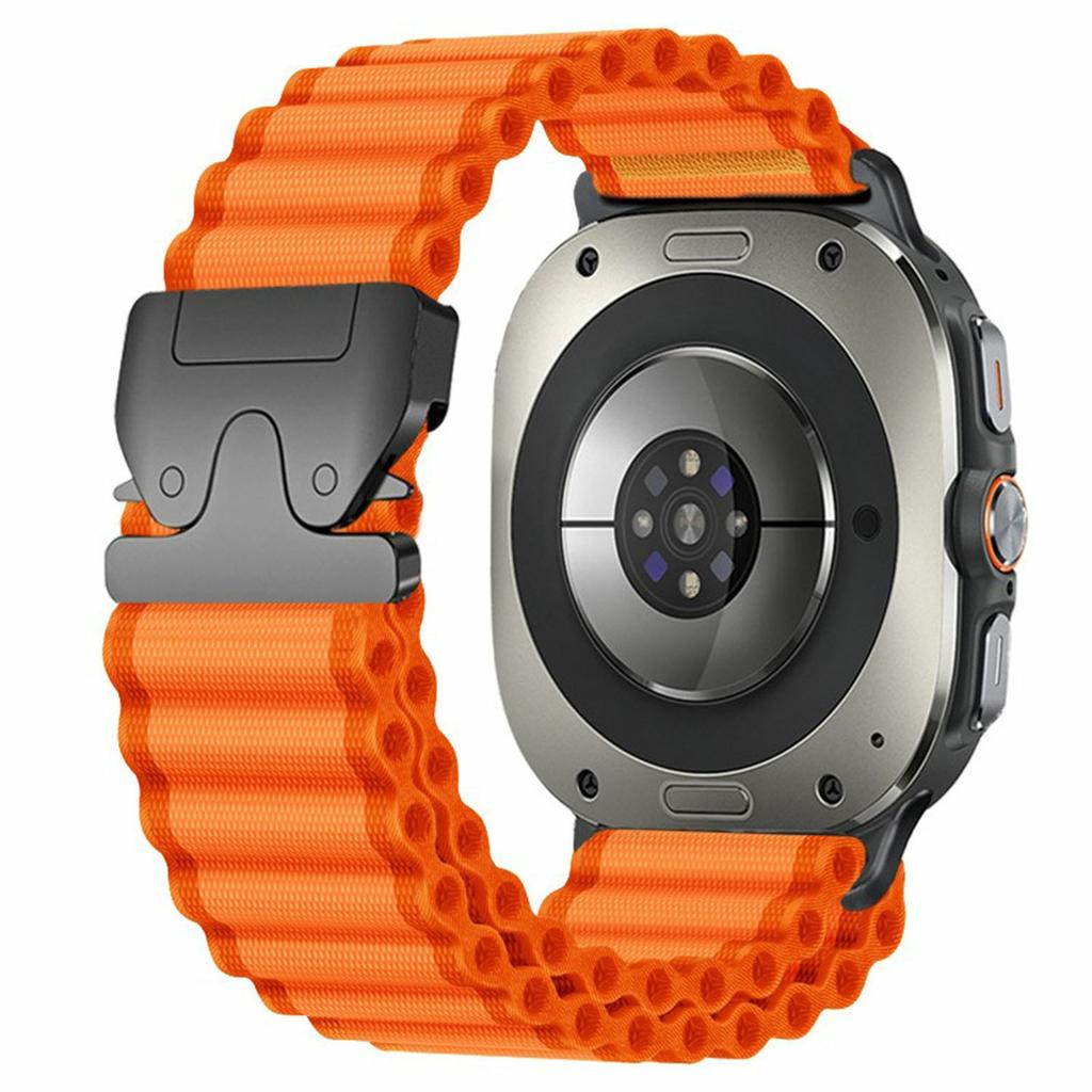 For Samsung Galaxy Watch Ultra (2025) 47mm / Ultra 47mm Watch Band Parachute Buckle Wide Ripple Pattern Nylon Wrist Strap