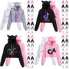 Women Tok Tik Short Pullover Hoodie Spring Autumn Sweatshirt Jumper Tops Crop