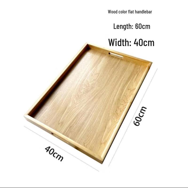 Extra Large Wooden Serving Tray with Flat Handles