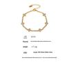 Qiong Yao Stainless Steel Four-Leaf Clover Zircon Bracelet with PVD Gold Coating