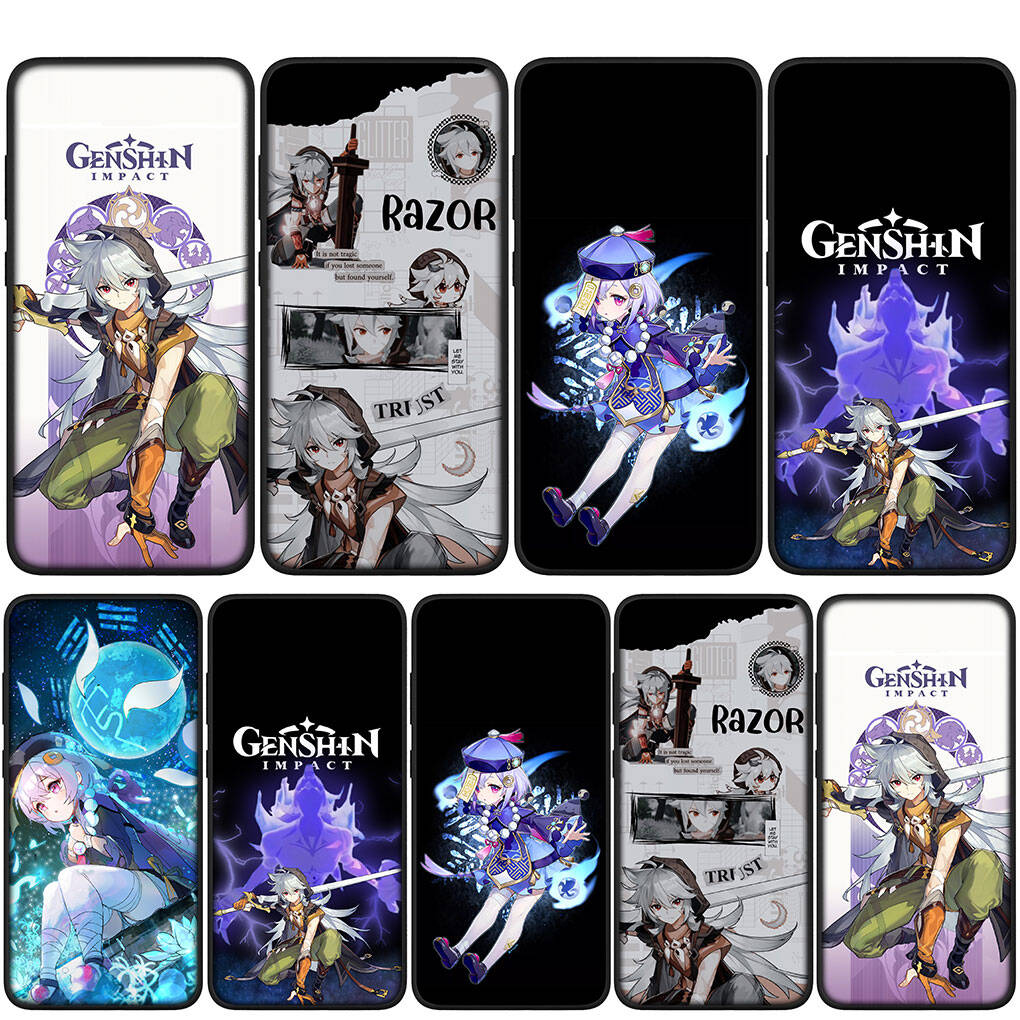 For Samsung Galaxy S25 S24 S23 S22 Ultra FE Plus A37 A57 A56 A55 A06 A16 A15 A36 A26 A35 A05 A25 A54 A34 S9 Phone Case Genshin Impact Razor QiQi Cover