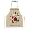 Merry Christmas Tree Socks Gift Letter Printed Cleaning Kitchen Apron Baking Cooking Antifouling Apron Sleeveless Pinafore