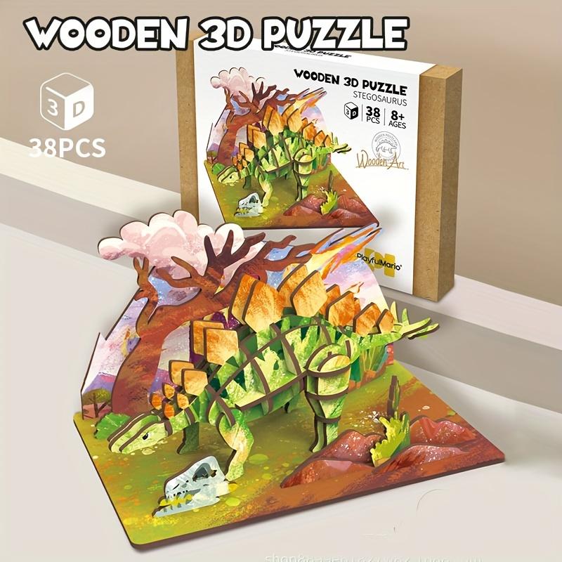 Creative 3D Wooden Puzzle Animal Model, DIY Assembly, Kids Educational Gift