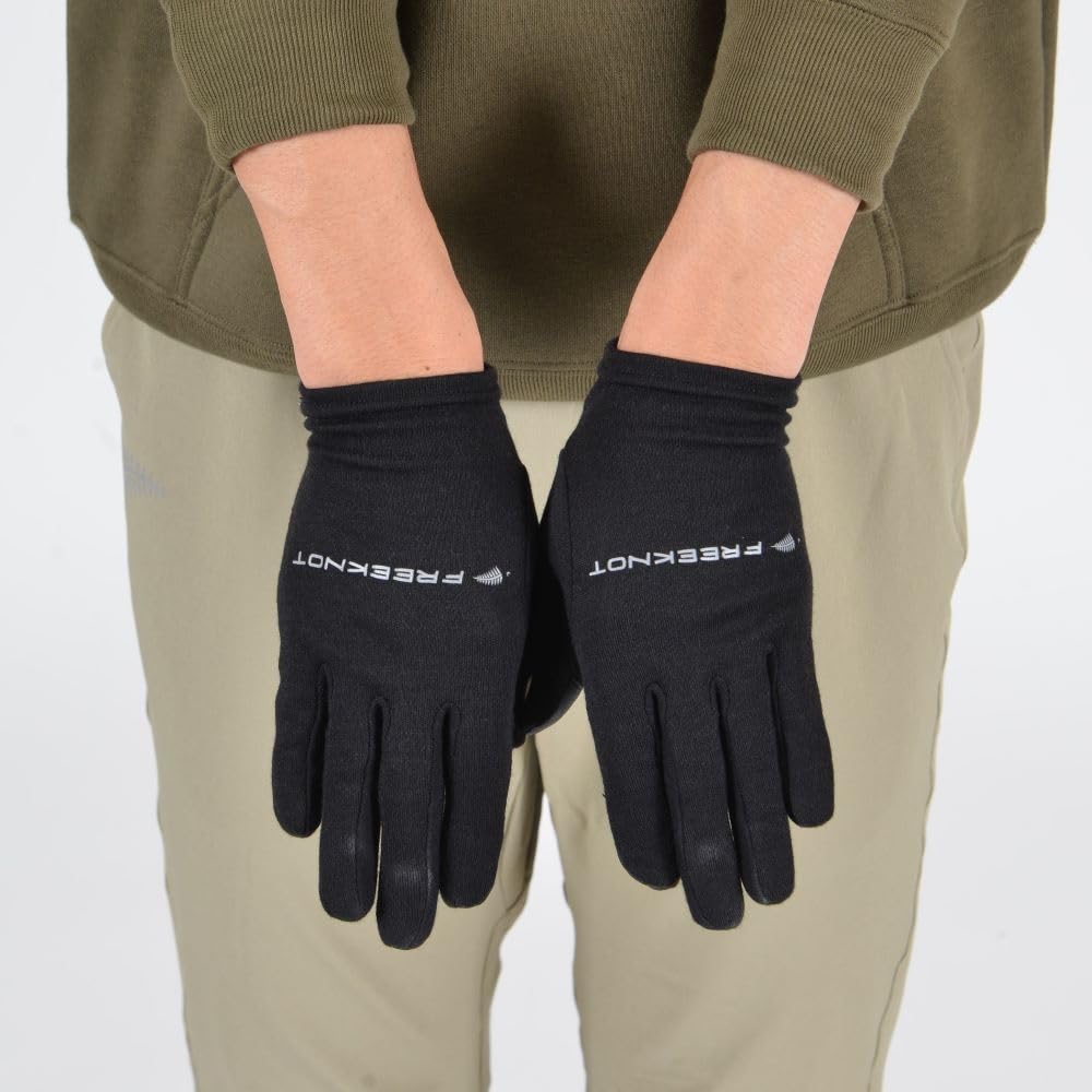 Freeknot Photonic Layer Tech e-Touch Gloves, Large, Black, Y4619-L-90