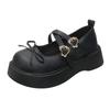 Fashion Spring New Designer Platform Loafers for Women Retro Double Buckle Casual Mary Jane Shoes Women Fashion Bow Leather Shoes Ladies