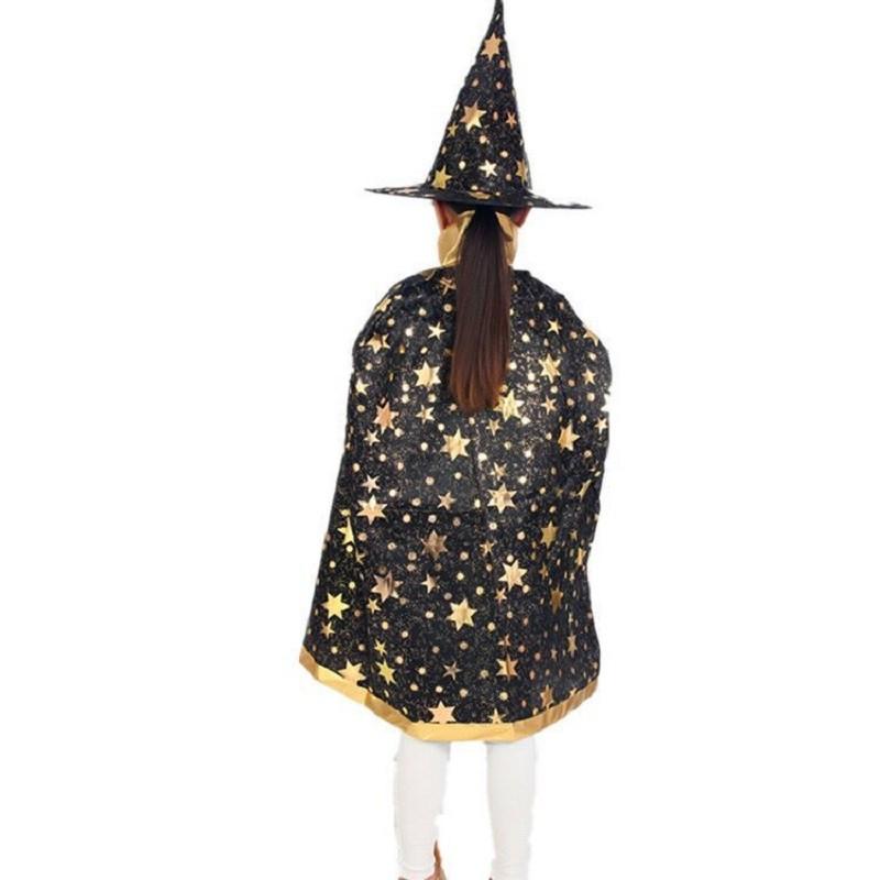 Hooded Princess Children Cloak Witch Robe Cape Floorlength Halloween Costume