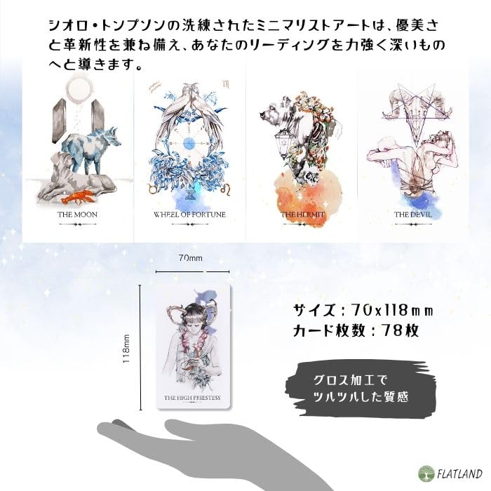The Linestrider Tarot FLATLAND Authentic Tarot Cards with Japanese - (78 cards) Instructions.
