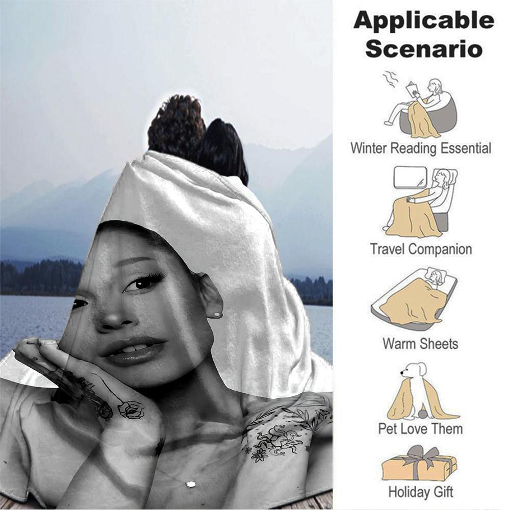Beauty Black White Blanket Soft Throw Blanket For Home Bedroom Bed Sofa Travel Office Solid Christmas Blanket