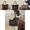 Luxurious Large Tote Bag For Women Stylish Plaid Design Perfect For Fall And Winter