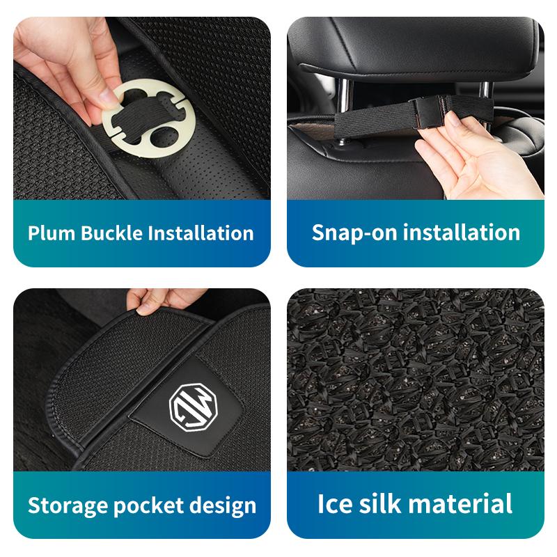 Summer Car Seat Cushion Cover Breathable Ice Silk Non Slip Auto Seat Protector Pad For Morris Garages MG 3 5 6 7 HS ZS GS Hector