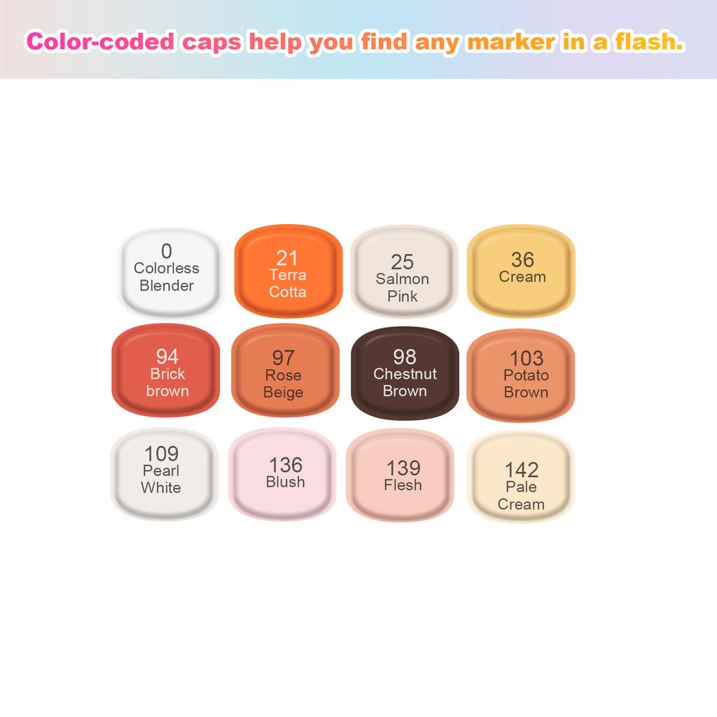 TOUCHNEW Alcohol Markers Soft Brush,Dual Tip Fine&Chisel / Brush&Chisel Art Markers Set for Adult Artists Drawing Coloring