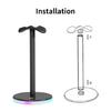 Aluminium Headphone Stand Rack LED Light Space Saving Desktop Display Earphone Mount Hanger Headset Support Stand