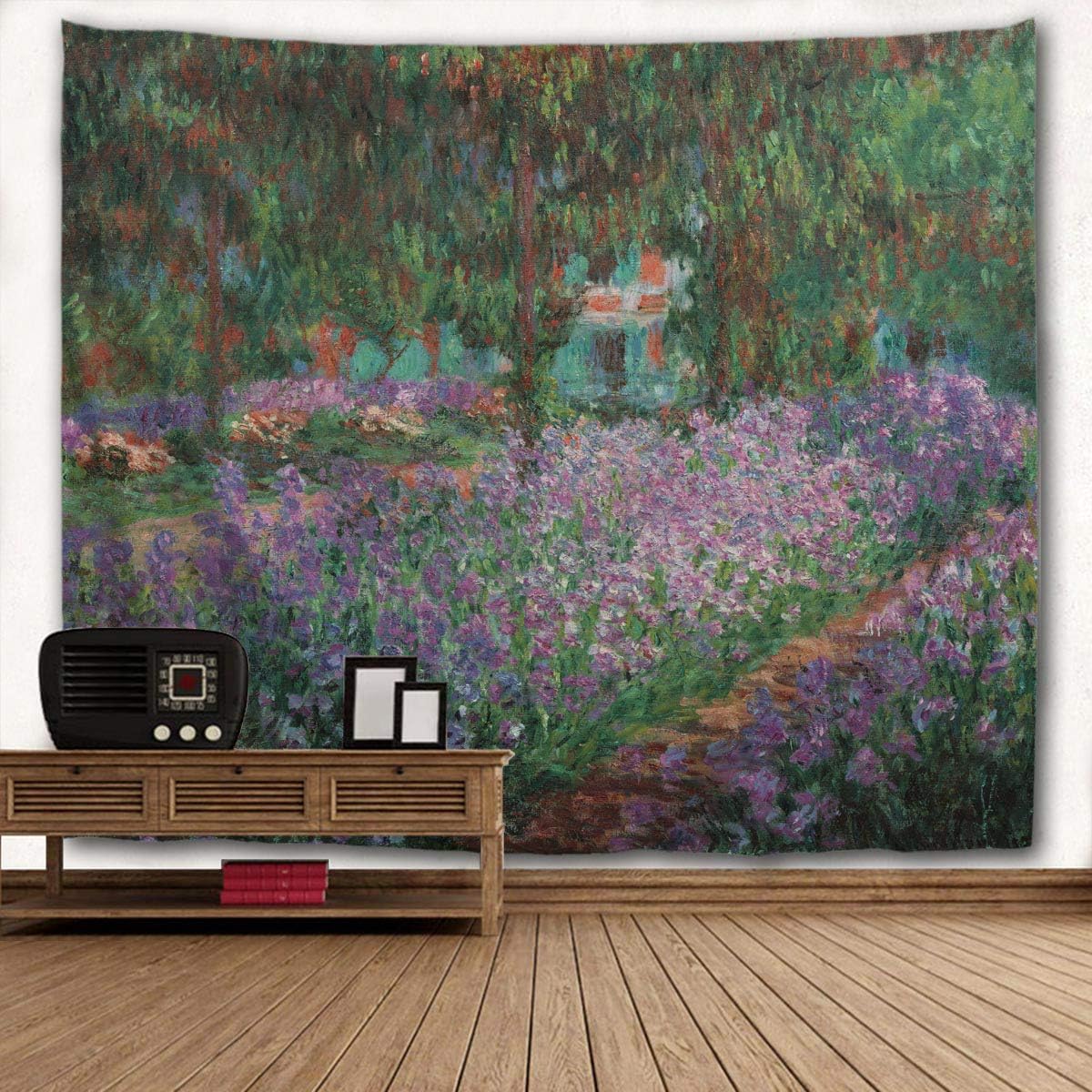 Tapestry wihve wall art in the style of Monet s garden 75x100 чёрный