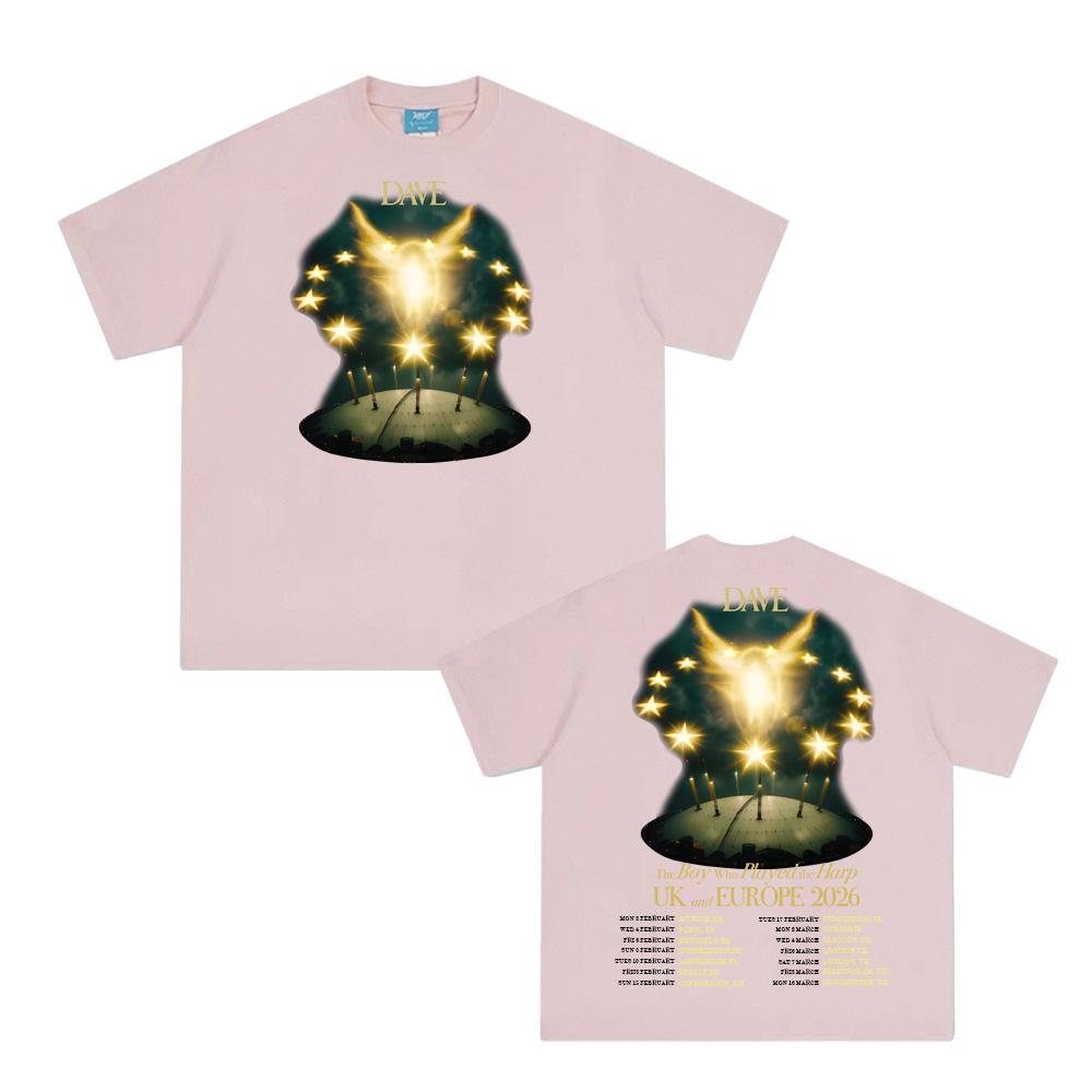 Dave Chlapec, který hrál na harfu Turné 2026 Letní Hip Hopové tričko Korejská bavlna Vysoce kvalitní oblečení Dámské/Pánské topy