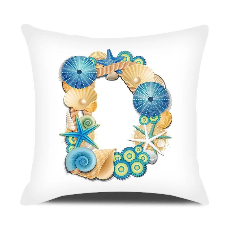 Față de pernă cu scrisori în stil oceanic, birou, sufragerie, ornamente pentru mașini, față de pernă
