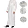 Men's Stand Collar Polyester Robe with Pocket - Arab Middle East Style, Qatar