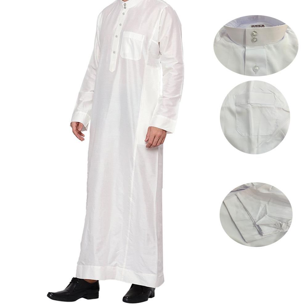 Pánský polyesterový župan s límečkem a kapsou - Arabský styl Blízkého východu, Katar