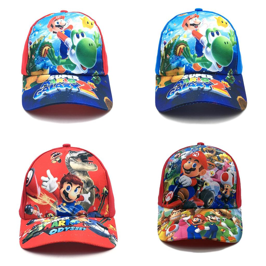 Bros Mario Super Pattern Kids Baseball Cap With Breathable Cotton For Summer
