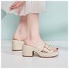 New 2025 Spring and Summer Platform Sandals Women's Casual Comfortable Large-size Metal Buckle Slippers . SKT