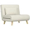 Single Sofa Bed 3 In 1 Folding Sofa Bed with Adjustable Backrest and Cushion for Living Room Bedroom 90x78x79 Cm Cream