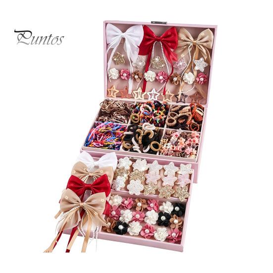 Vivid Patterns Hair Accessories Set for Girls, Bows, Butterfly Clips, Barrettes, Versatile Daily Wear Elastic Ties, Claws Toddlers Birthday
