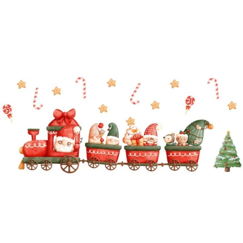 1PCS Christmas Train Holiday Window Decoration Wall Sticker for Living Room Decoration Wall Decal20*30CM