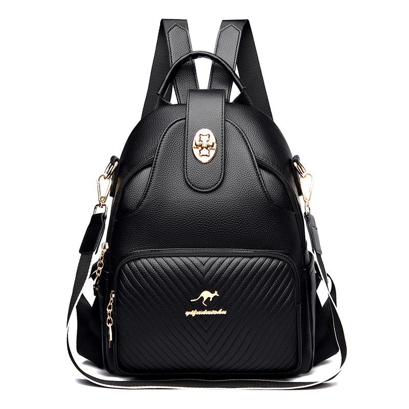 Umhängetasche Damenmode PU Weichleder Rucksack Persönlichkeit Trend Dual-Use-Schultasche