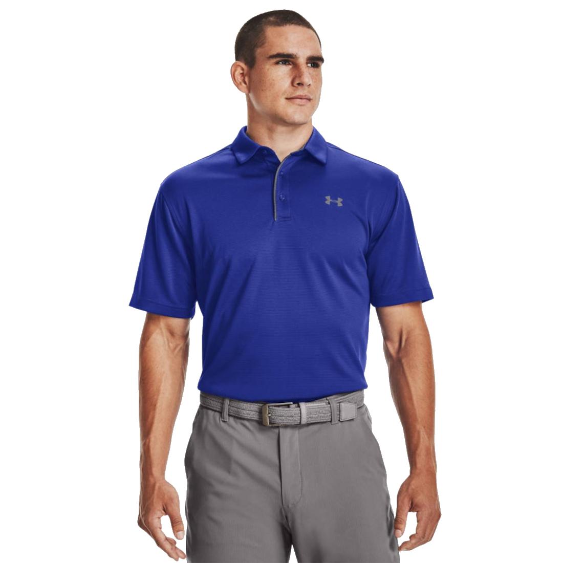 Under Armour Tech Polo, T-shirts bleus pour hommes