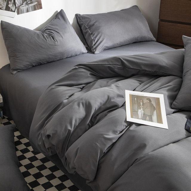 Fashion Bedding Set White Green Double Bed Linens Quilt Duvet Cover Pillowcase Queen Size Flat Sheet Classic Grid for Girl Boy