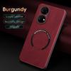 For Huawei P50 P50 Pro P50E Fine-Hole PU Cow Pattern Leather Outer Magnetic Ring Soft Edge Anti-Drop Phone Case