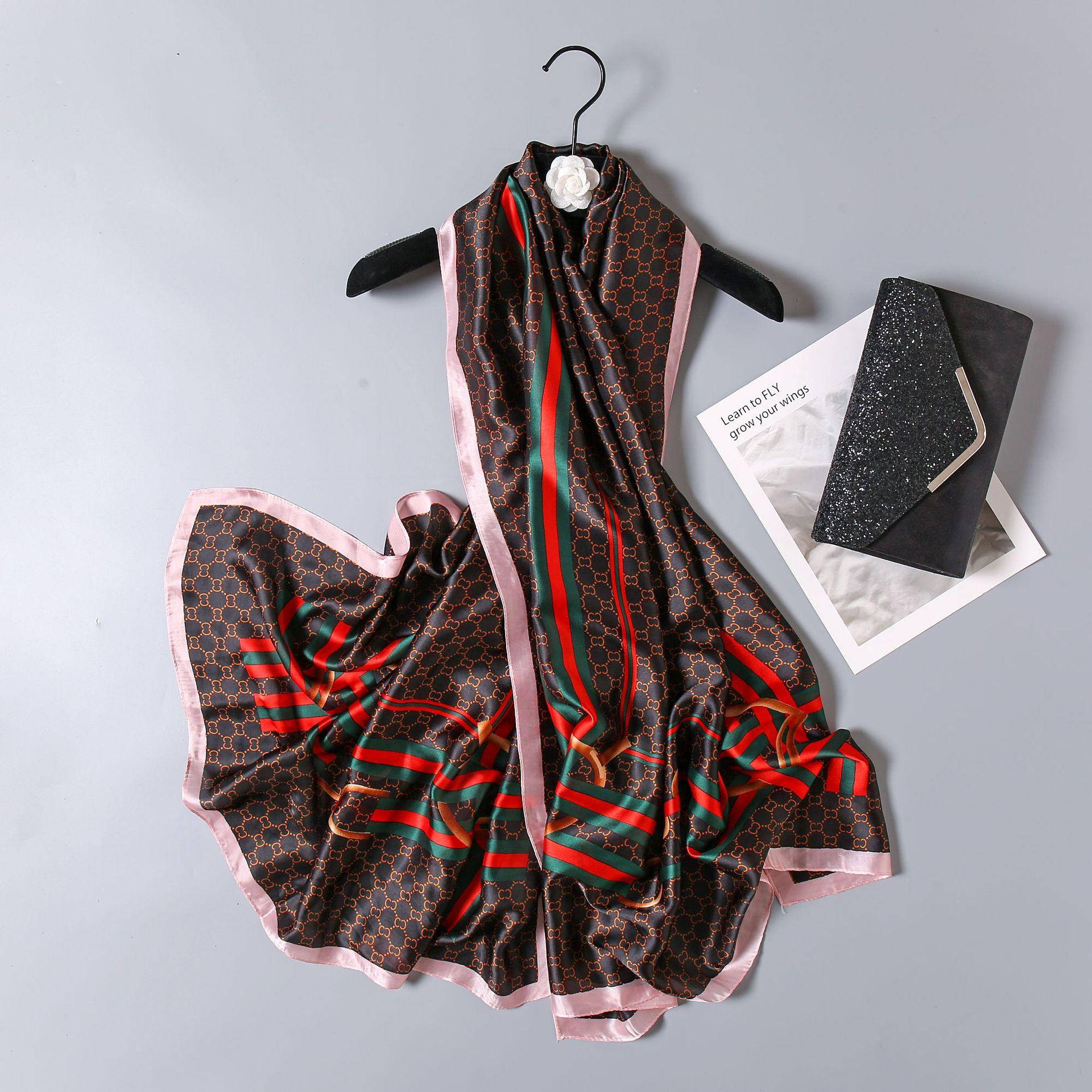 

Весняно-літній новий чотирилисник, квіти, квіти, жіночий сонцезахисний крем, шовковий шарф, довга шаль, приморський святковий шарф із сонцем 90-180cm