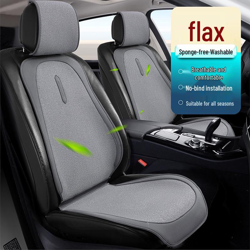 Almofada Universal para Banco de Carro em Linho Natural, Antiderrapante, Respirável, Durável, para Todos os Carros de 5 Lugares, Adequada para Todas as Estações.