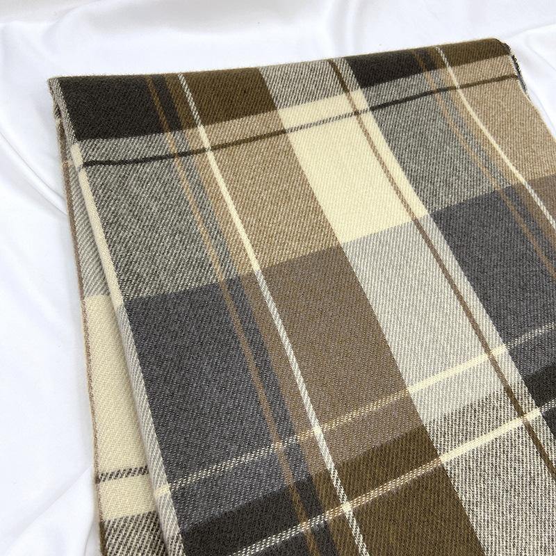 Plaid Scarf Women's Autumn and Winter New Retro Shawl Imitation Cashmere Warm Fringed Scarf