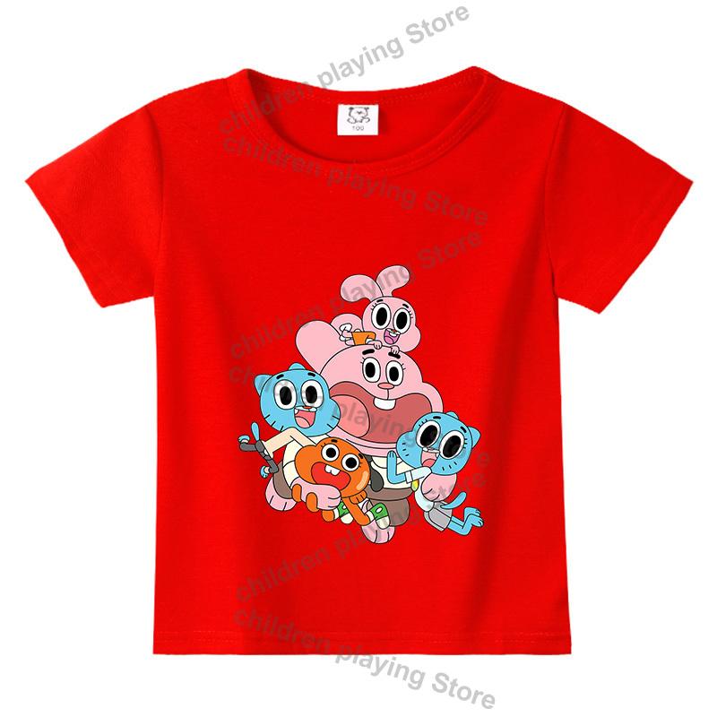 The Amazing World of Gumball Anais Darwin Short Sleeve Tee Cartoon Kids T-Shirt Summer Clothes Cute Boy Girl Tops Birthday Gift
